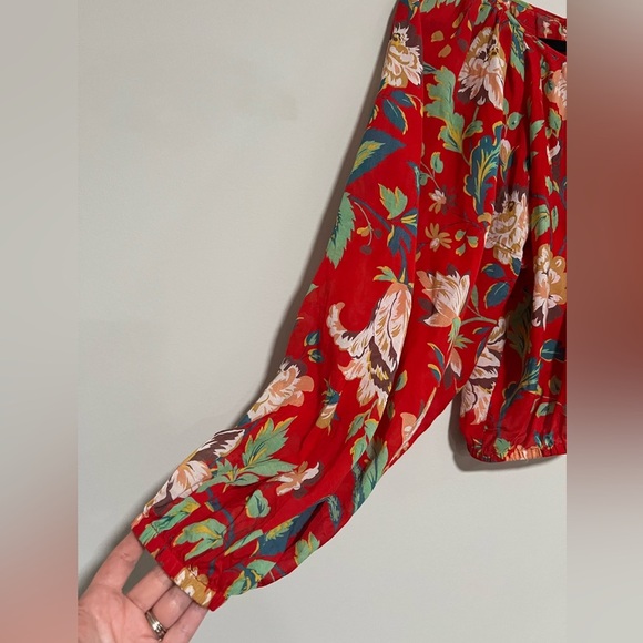 Maeve by Anthropologie Lake House Red Floral Top Size XS - Picture 4 of 10